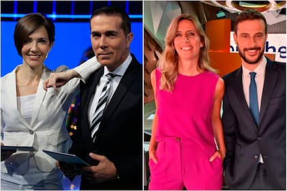 Cristina Pérez y Rodolfo Barili, al frente de Telefe noticias y Luciana Geuna y Diego Leuco, a cargo de Telenoche, la instalada competencia del prime time en el rubro informativo