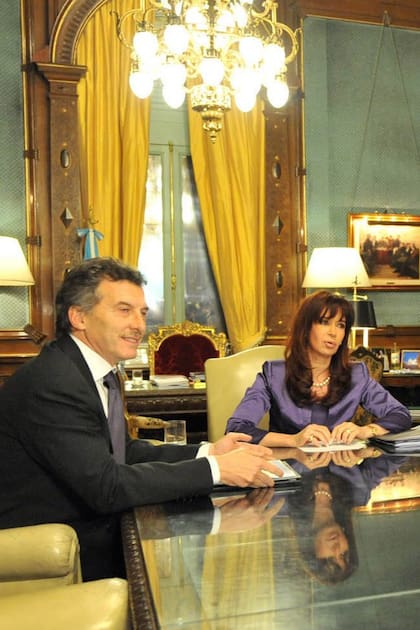 Cristina recibió a Macri el 21 de julio de 2009 en la Casa Rosada