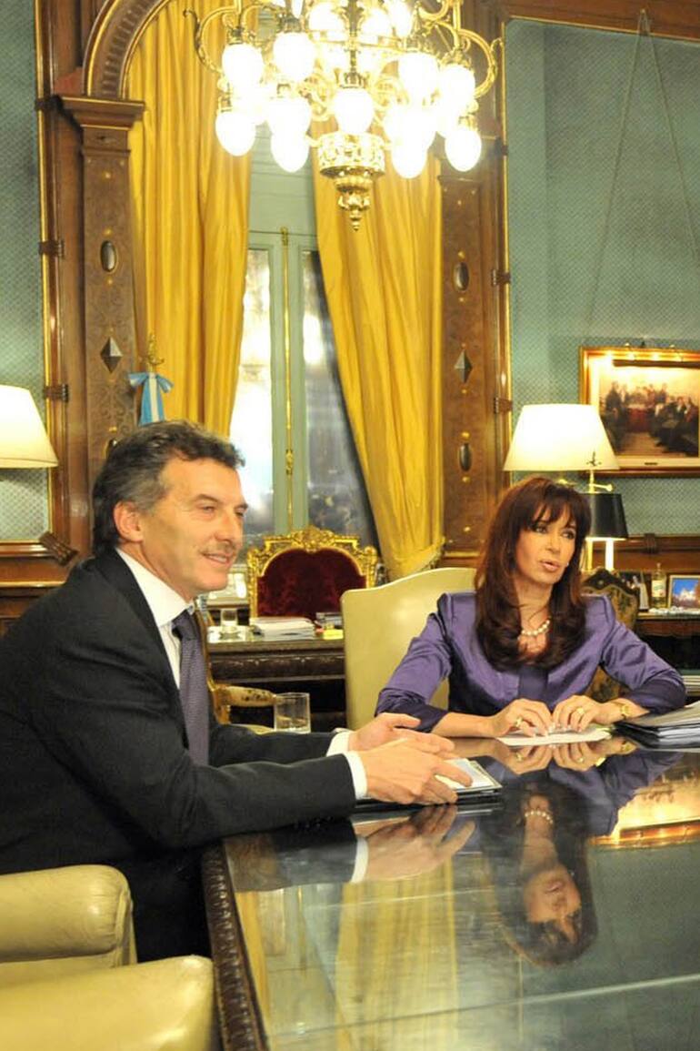 Cristina recibió a Macri el 21 de julio de 2009 en la Casa Rosada
