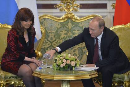 Cristina Kirchner y Vladimir Putin, en el Kremlin, durante una visita de la actual vicepresidenta argentina en 2015