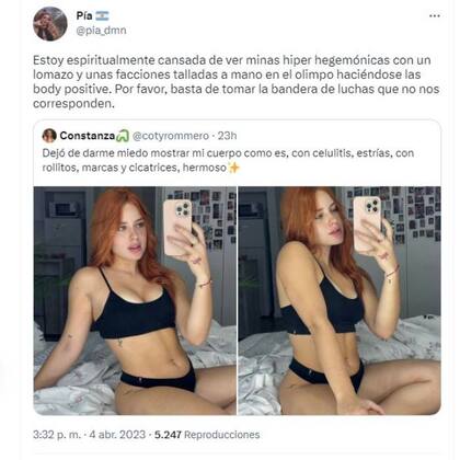 Criticaron en redes a Coty Romero por subirse al movimiento body positive