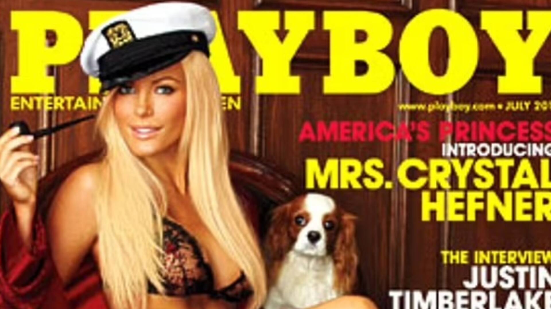 Crystal Hefner, la tercera esposa de Hugh Hefner, en una de las primeras tapas de Playboy que realizó