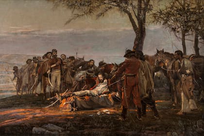 Cuadro histórico que representa el momento de la muerte de Güemes, quien es conmemorado en la Argentina cada 17 de junio
