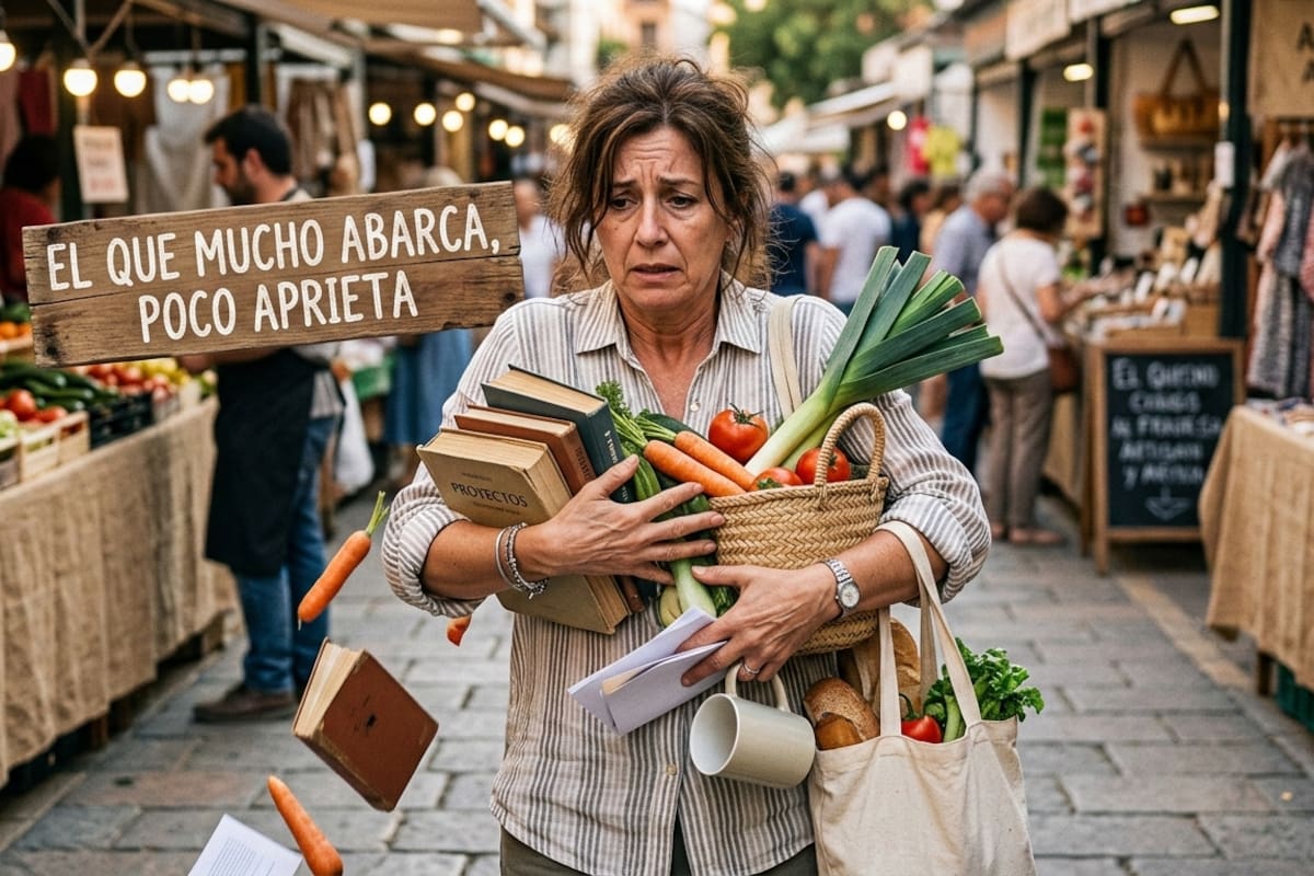 Cuál es el curioso origen del refrán popular “El que mucho abarca, poco aprieta” (Imagen ilustrativa generada por IA)