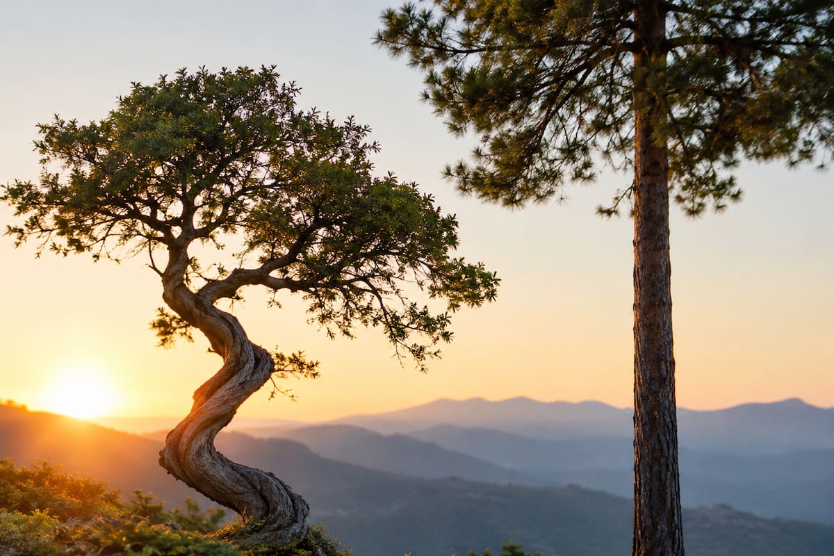 Cuál es el significado del proverbio chino: “Un árbol torcido vive su propia vida, pero un árbol recto se convierte en madera” (Foto ilustrativa generada por IA)