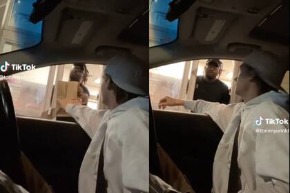 Cuando el comensal estaba a punto de tener el pedido en sus manos, sucedió una insólita secuencia