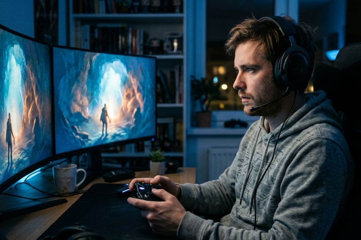 Cuando la práctica se transforma en maratones interminables y el usuario pasa horas frente al monitor de forma ininterrumpida, la psicología enciende las alarmas para mirar más allá del joystick (Foto: IA)