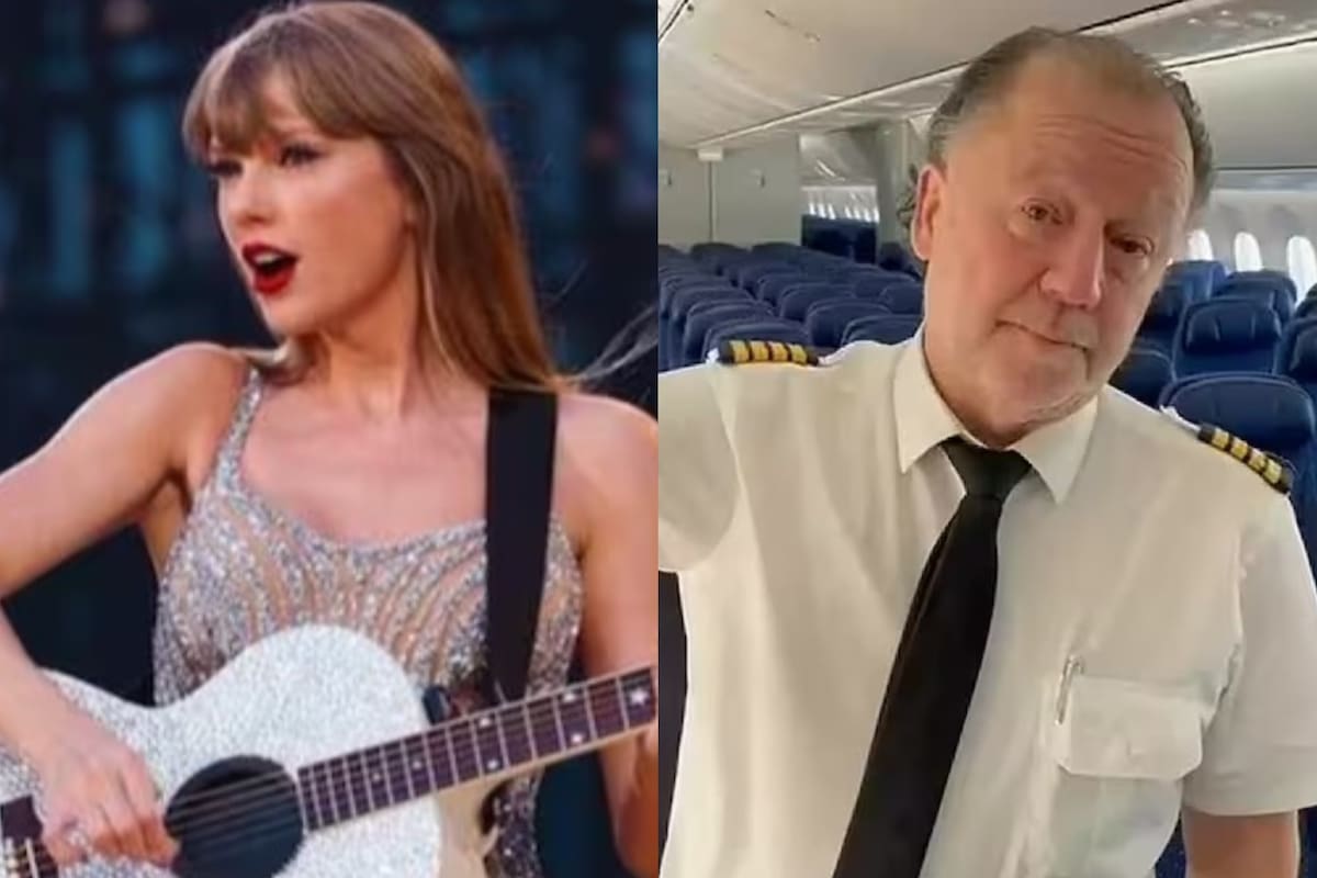 Cuando llegó a Ezeiza, Taylor Swift se encontró con el avión de Enrique Piñeyro que tiene ploteadas frases en contra de la opresión de las mujeres en Irán (foto: Instagram @taylorswift/archivo)