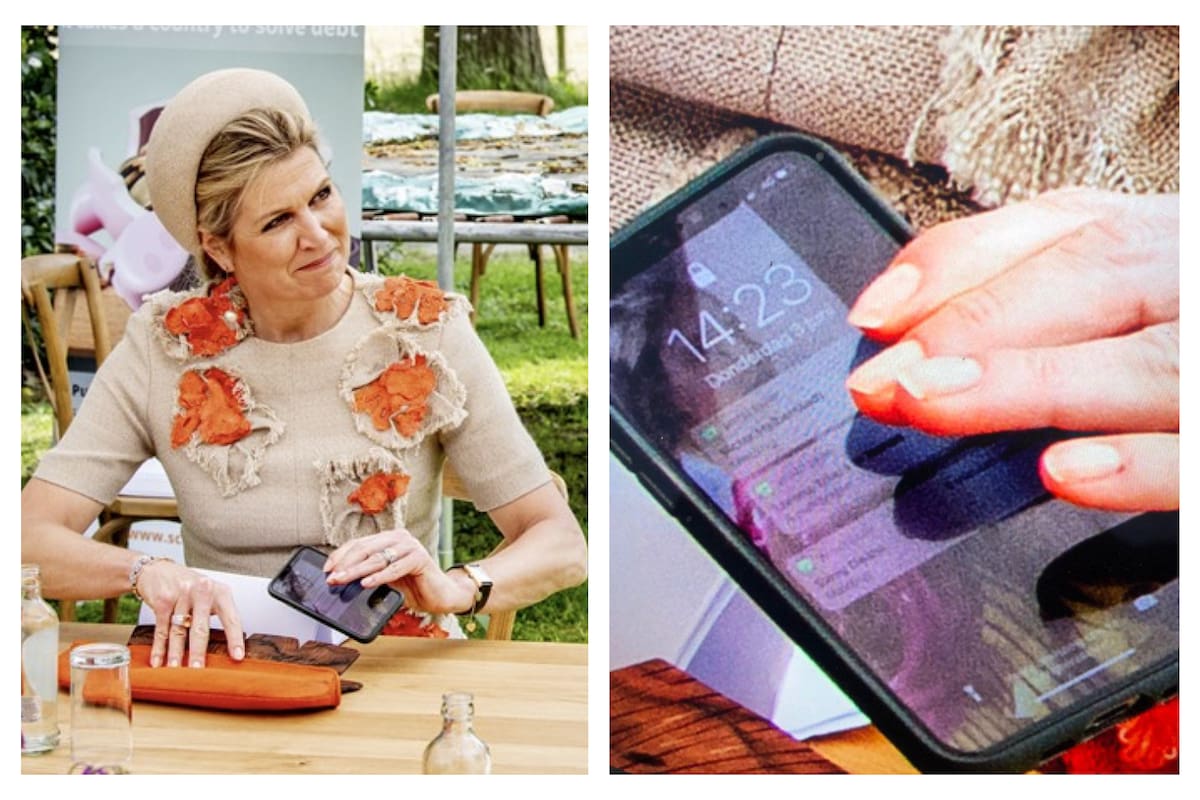 Cuando Máxima miró su celular en una presentación oficial, periodistas locales aprovecharon para hacer zoom en la pantalla y ver la imagen de fondo