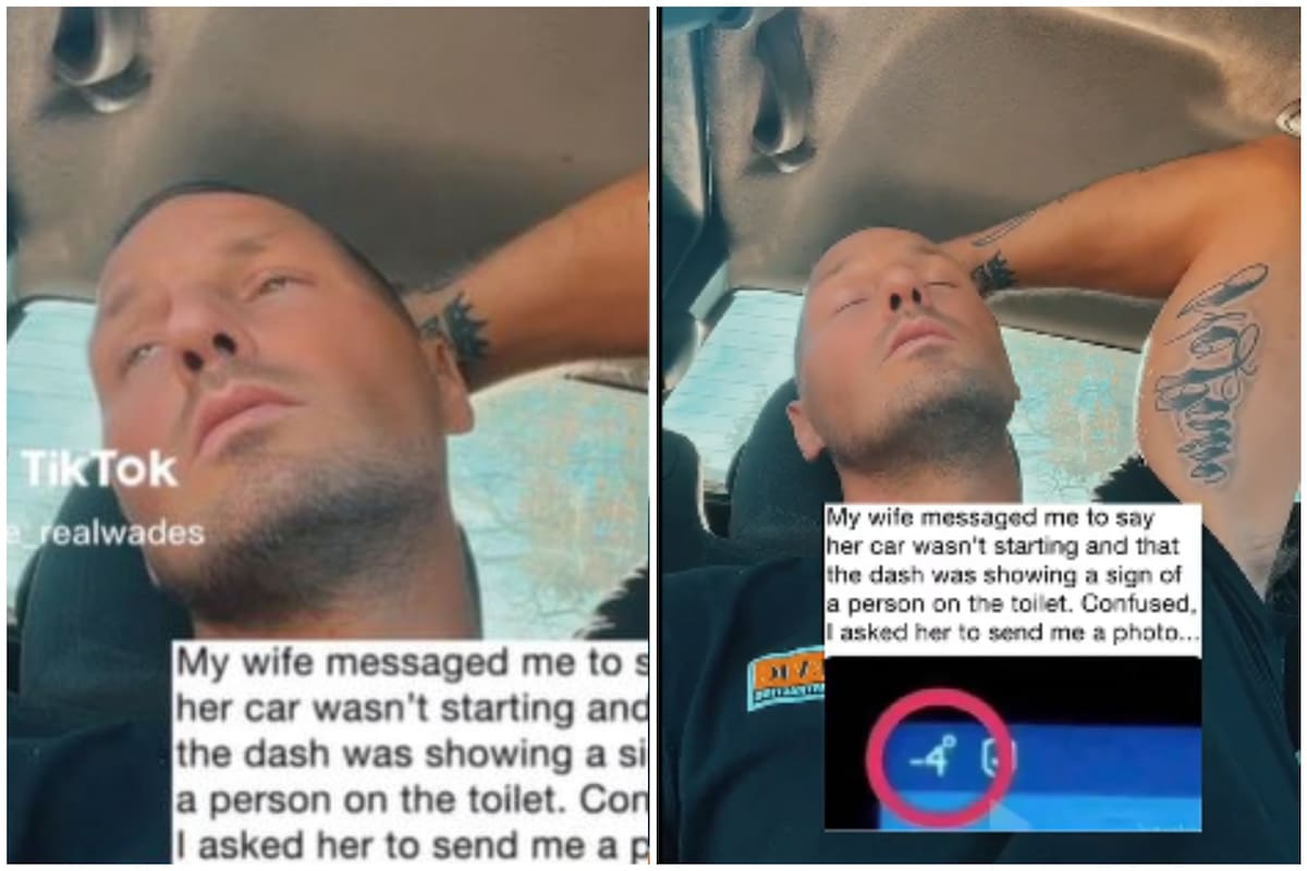 Cuando su esposa le mostró la imagen, el hombre se dio cuenta de lo que realmente indicaba el tablero