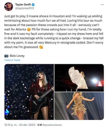 Cuando Taylor Swift reveló qué le pasó en la mano