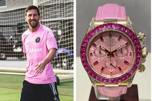 Cuánto cuesta el exclusivo reloj rosa de Lionel Messi: solo hay 10 en el mundo y está bañado en oro puro