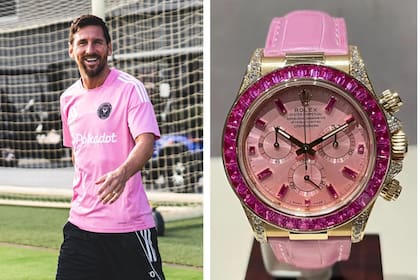 Cuánto cuesta el exclusivo reloj rosa de Lionel Messi: solo hay 10 en el mundo y está bañado en oro puro