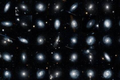 Cuarenta galaxias, en una composición de la Agencia Espacial Europea. Existen entre 200.000 millones y 2 billones de galaxias, cada una con 100.000 a 400.000 millones de soles. A cierta escala, nada humano parece importante, pera esa interpretación es falaz