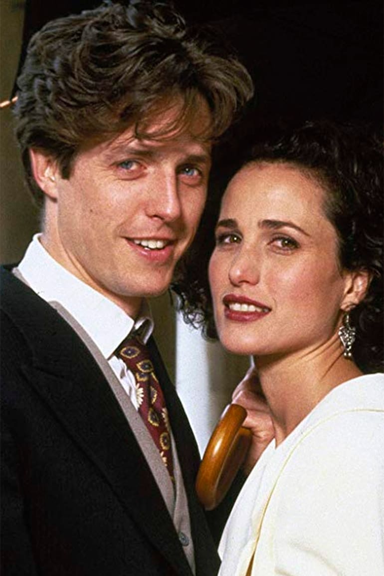 Hugh Grant y Andie MacDowell en el breve pero complejo rodaje de Cuatro bodas y un funeral
