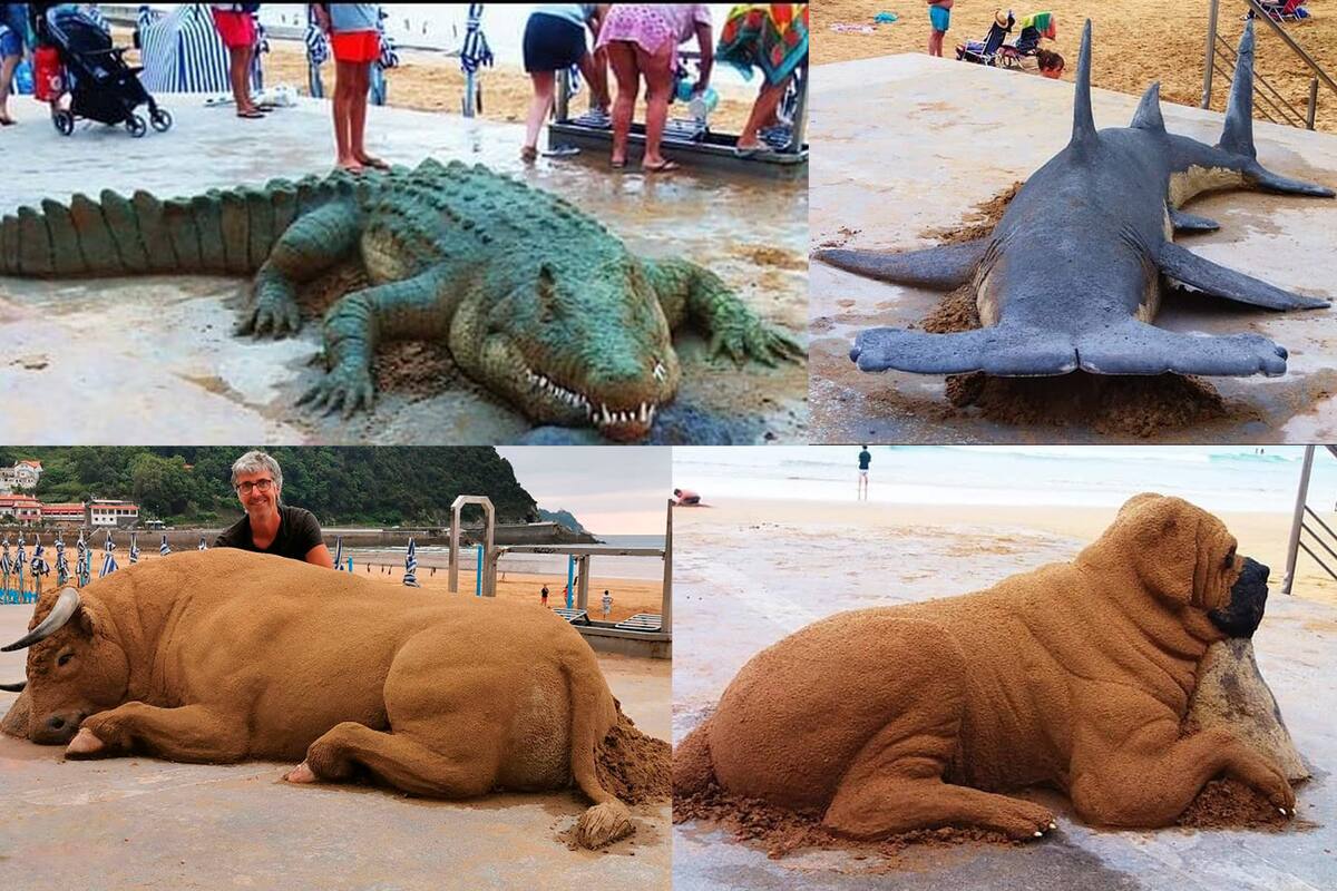 Cuatro de los trabajos del artista plásttico Andoni Bastarrika