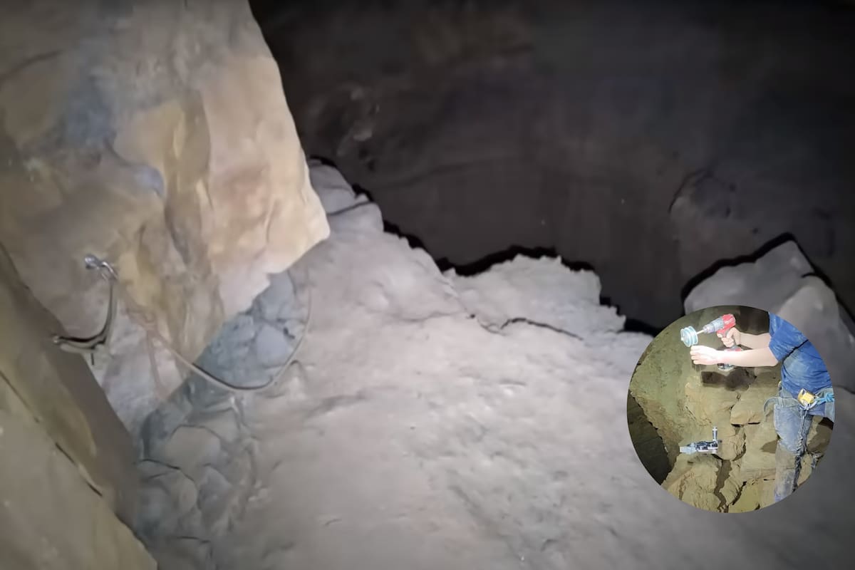 Cuatro exploradores descendieron en una cueva de Georgia y mandaron su cámara hasta las profundidades del pozo