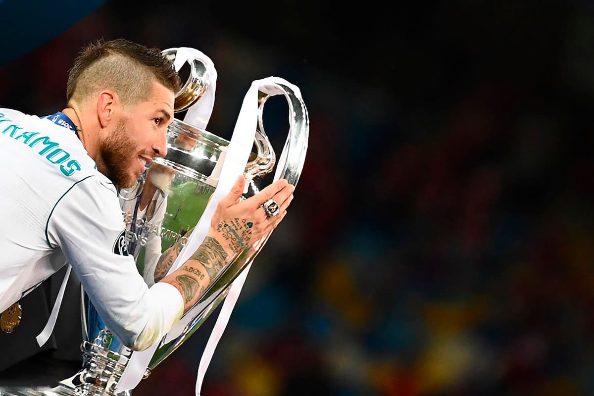 Cuatro veces se citó Sergio Ramos con La Orejona, el trofeo más prestigioso del mundo entre los clubes: con el defensor andaluz, Real Madrid conquistó la Champions League en 2014, 2016, 2017 y 2018.