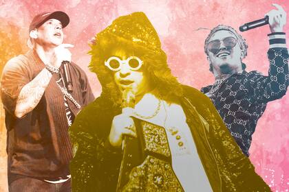 Daddy Yankee, Bad Bunny y Lil Pump (desde la izquierda) se sumaron a las giras de Spotify