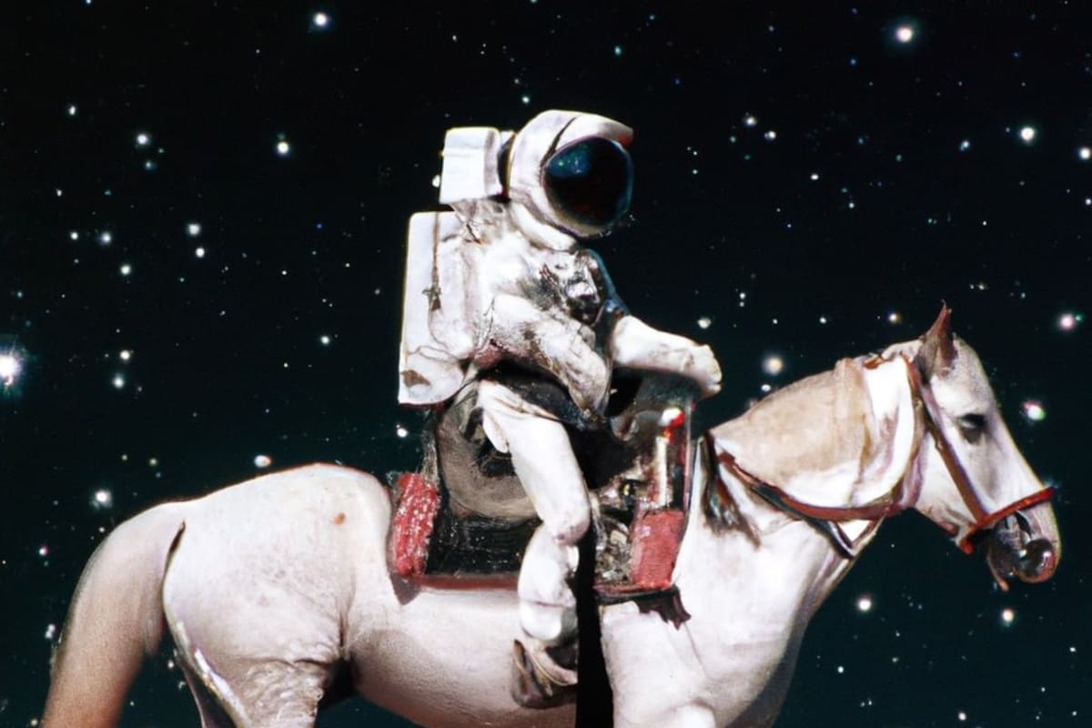 DALL-E es una herramienta capaz de crear imágenes a partir de una orden escrita. En este caso, por ejemplo, se le pidió que hiciera una imagen de un astronauta montando un caballo