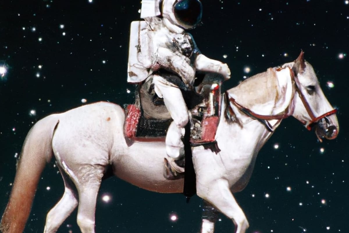 DALL-E es una herramienta capaz de crear imágenes a partir de una orden escrita. En este caso, por ejemplo, se le pidió que hiciera una imagen de un astronauta montando un caballo