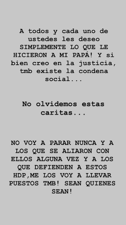 Dalma Maradona publicó las fotos de las personas a las que considera responsables de la muerte de su padre