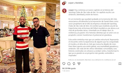 Dani Alves, exjugador del Barcelona, es propietario del Sporting Clube de Sao Joao de Ver