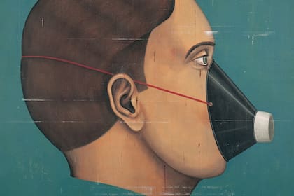 Daniel Garci´a - No habras tu boca al mal, 1996, acri´lico sobre lienzo, 150 x 150 cm