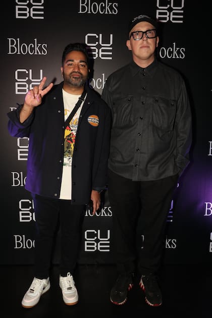 Daniel George y Bartosz Lipinski en el After Party de Travis Scott en marco del lanzamiento del programa de fidelización “Blocks, loyalty program” de Cube.Exchange
