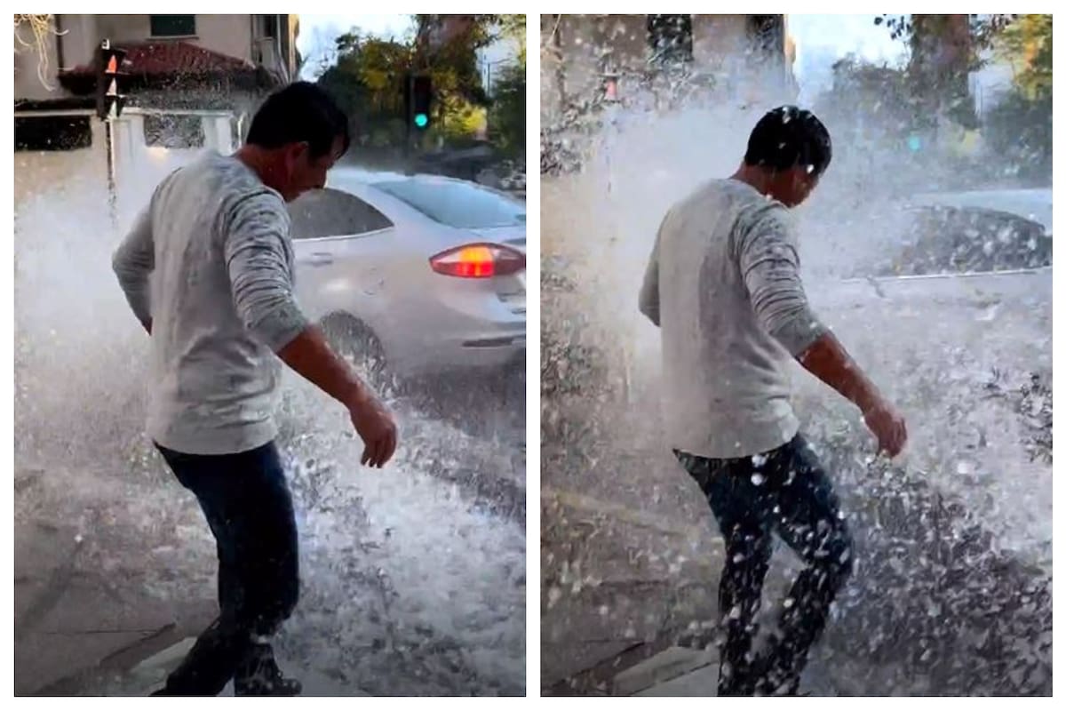 Daniel Lipovetzky se dejó empapar para cuestionar a Axel Kicillof.