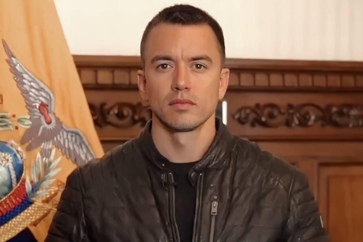 Daniel Noboa, durante un mensaje transmitido en sus redes