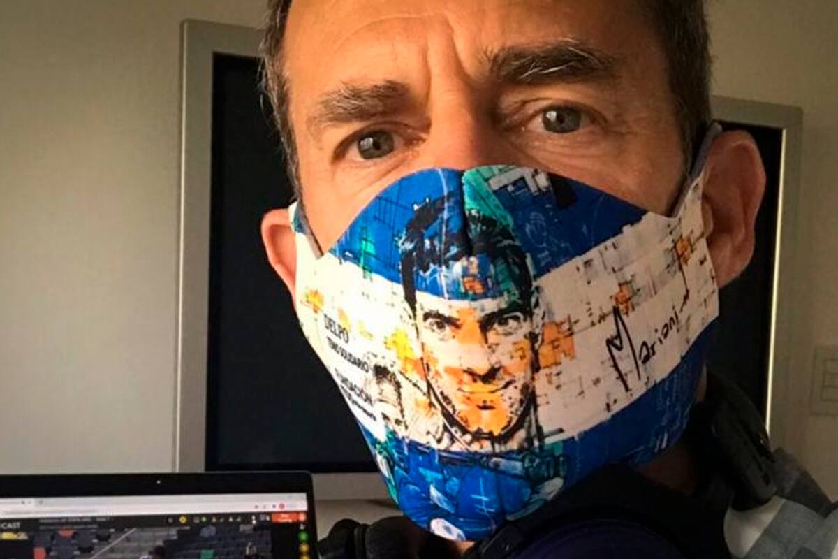 Daniel Orsanic en redes con un tapabocas de Juan Martín del Potro