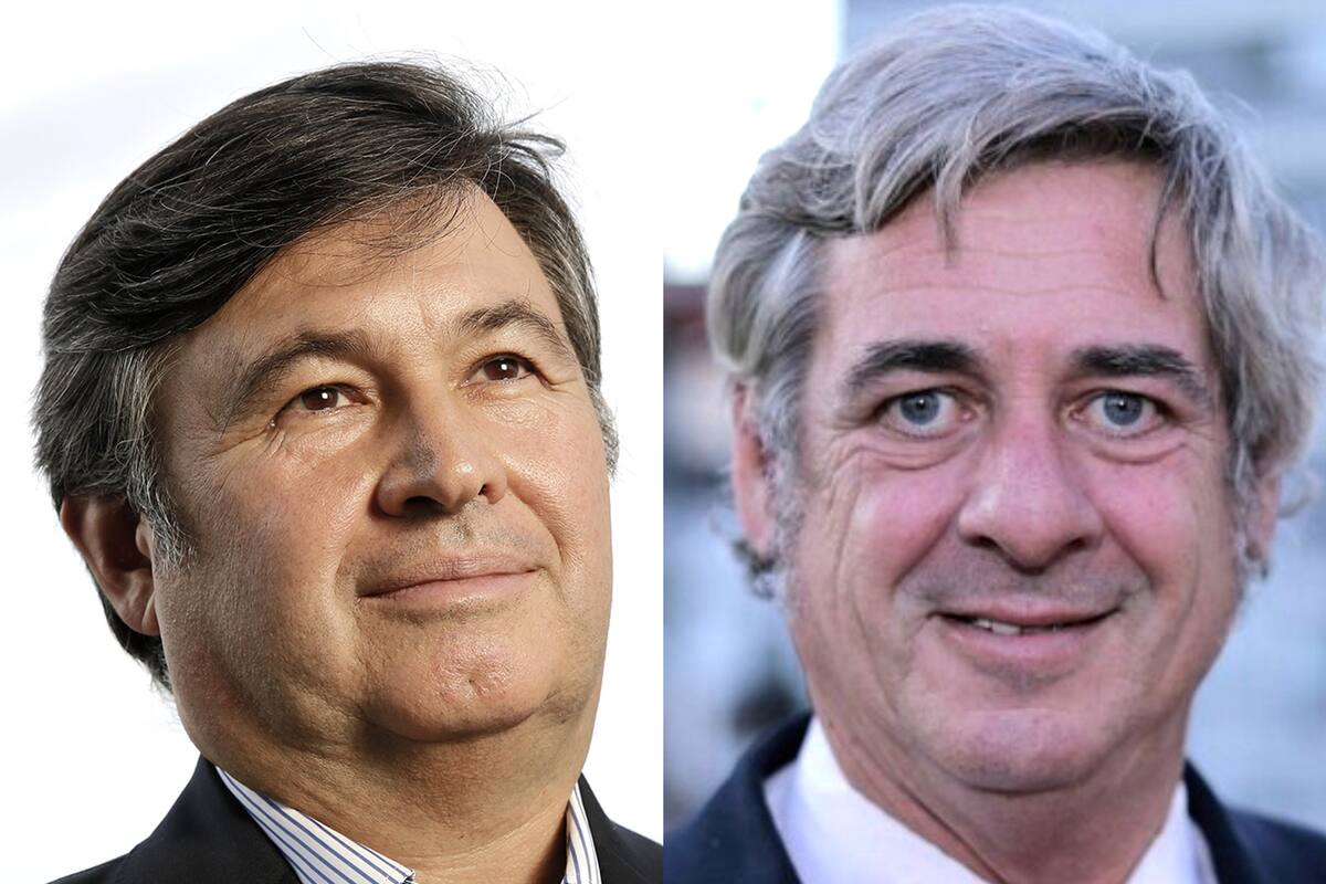 Daniel Pelegrina, el presidente actual de la Rural, y Nicolás Pino, candidato de la lista Movimiento Compromiso Federal