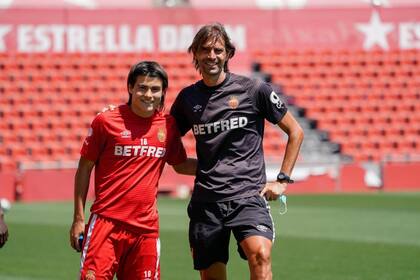 Daniel Pendín junto con Luka Romero, una complicidad entrenador-jugador que creció en Mallorca