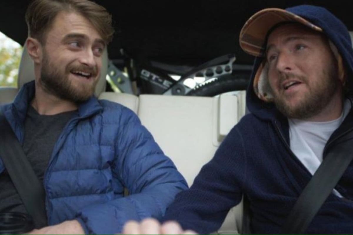Daniel Radcliffe y David Holmes, quien fue el doble del actor en las películas de Harry Potter