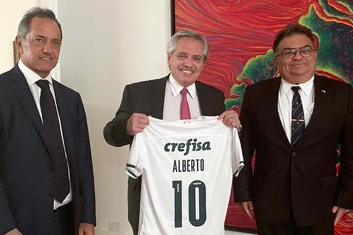 Daniel Scioli, Alberto Fernández y Flávio Viana Rocha