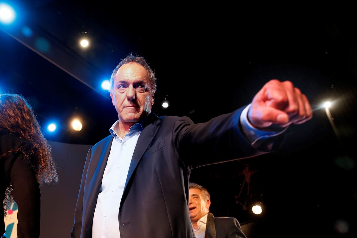 Daniel Scioli en el lanzamiento de su precandidatura, que no llegó a presentar