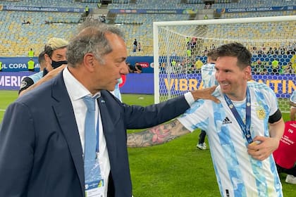 Daniel Scioli y Leonel Messi