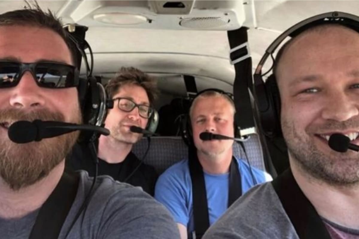 Daniel Shedd, a la izquierda, junto a sus tres amigos de la universidad Joshua Sweers, Daniel Schlosser y John Camilleri (Familia Shedd)