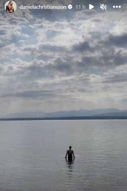 Daniela Christiansson se baño en las aguas del lago Léman, en el oeste de Suiza