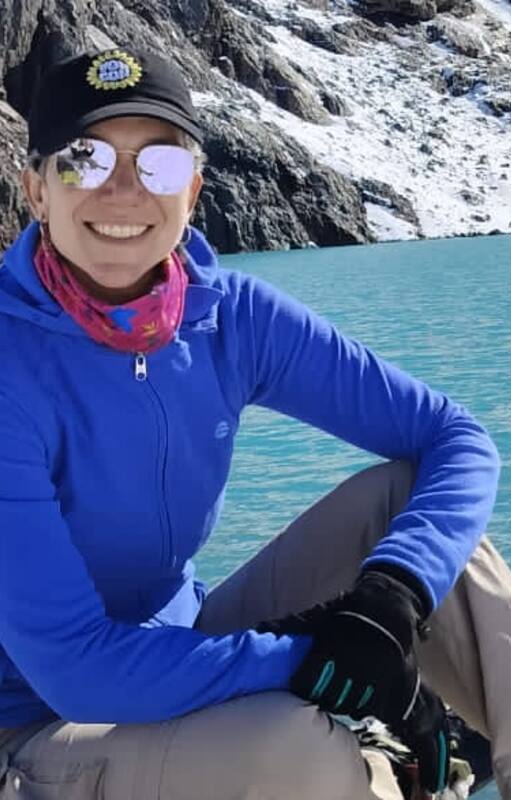 Daniela, en unas vacaciones por El Chalten en pleno tratamiento.