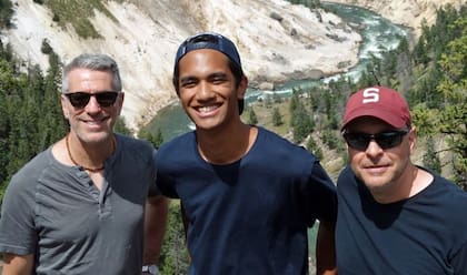 Danny, Kevin y Pete en el Parque Nacional de Yellowstone, en 2018.