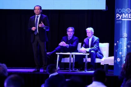Dante Sica, Gustavo Lopetegui y Andrés Ibarra durante el Foro Pyme 2019