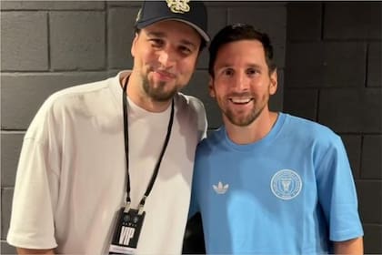 Dante Spinetta con Lionel Messi en Miami