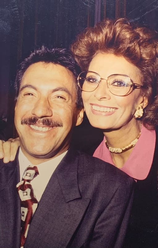 Dany Mañas con Sophia Loren, con quien entabló una entrañable amistad
