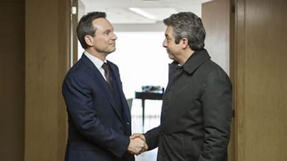 Darín y Christian Slater, en el rodaje de La Cordillera