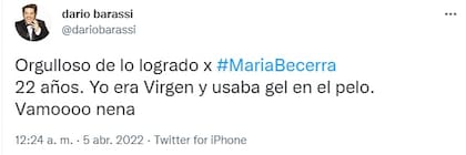 Darío Barassi defendió a María Becerra (Foto: Twitter)
