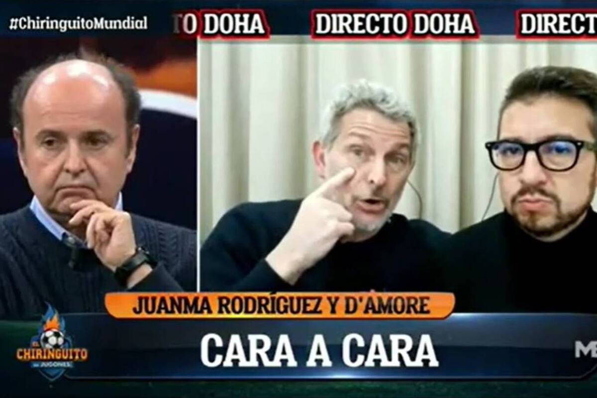 Darío D'Amore, periodista argentino, se cruzó con los integrantes de El Chiringuito que habían deseado que la Argentina perdiera por goleada contra Croacia