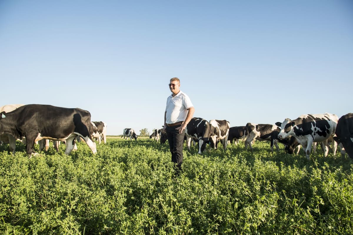 Darío Dell Erba, empresario tambero que gerencia seis tambos pastoriles en tierras propias y alquiladas de Rafaela