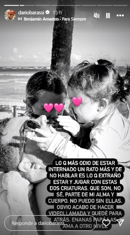 Darío lamentó que este tiempo no lo puede compartir con sus hijas